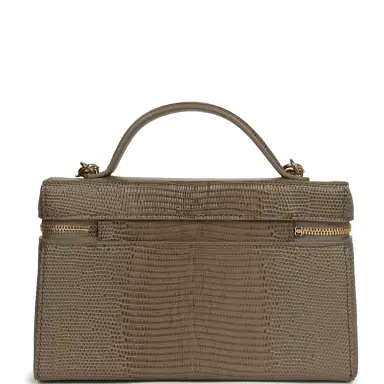 Chanel Chanel Top Handle Long Vanity Case with Chain Dark Khaki Lizard Embossed Calfskin Gold Hardware | Thumbnail 4 Chanel Chanel Top Handle Long Vanity Case with Chain Dark Khaki Lizard Embossed Calfskin Gold Hardware | Thumbnail 4