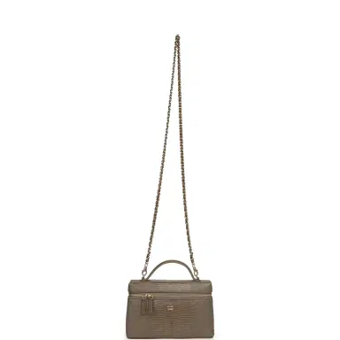 Chanel Chanel Top Handle Long Vanity Case with Chain Dark Khaki Lizard Embossed Calfskin Gold Hardware | Thumbnail 7 Chanel Chanel Top Handle Long Vanity Case with Chain Dark Khaki Lizard Embossed Calfskin Gold Hardware | Thumbnail 7