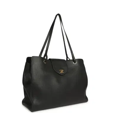 Chanel Chanel XXL "It Girl" Shopping Tote Black Grained Calfskin Gold Hardware | Thumbnail 2 Chanel Chanel XXL "It Girl" Shopping Tote Black Grained Calfskin Gold Hardware | Thumbnail 2