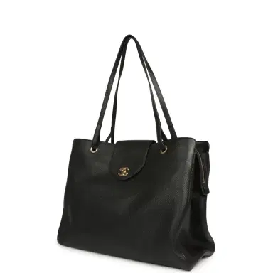 Chanel Chanel XXL "It Girl" Shopping Tote Black Grained Calfskin Gold Hardware | Thumbnail 5 Chanel Chanel XXL "It Girl" Shopping Tote Black Grained Calfskin Gold Hardware | Thumbnail 5