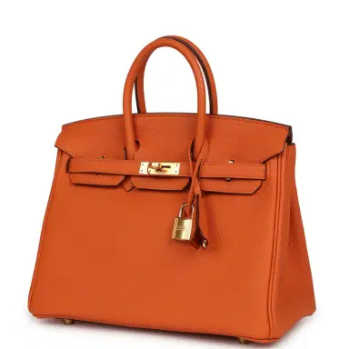 HERMÈS Hermes Birkin 25 Orange Togo Gold Hardware | Thumbnail 5 HERMÈS Hermes Birkin 25 Orange Togo Gold Hardware | Thumbnail 5