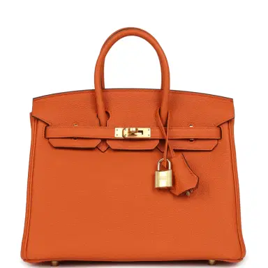 HERMÈS Hermes Birkin 25 Orange Togo Gold Hardware | Thumbnail 1 HERMÈS Hermes Birkin 25 Orange Togo Gold Hardware | Thumbnail 1
