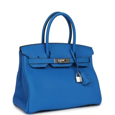 HERMÈS Hermes Birkin 30 Bleu Hydra Togo Palladium Hardware | Thumbnail 2 HERMÈS Hermes Birkin 30 Bleu Hydra Togo Palladium Hardware | Thumbnail 2