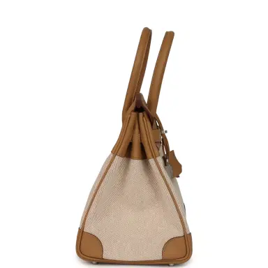 HERMÈS Hermes Birkin 30 Ecru and Beige Toile H Canvas, Biscuit Swift Palladium Hardware | Thumbnail 3 HERMÈS Hermes Birkin 30 Ecru and Beige Toile H Canvas, Biscuit Swift Palladium Hardware | Thumbnail 3