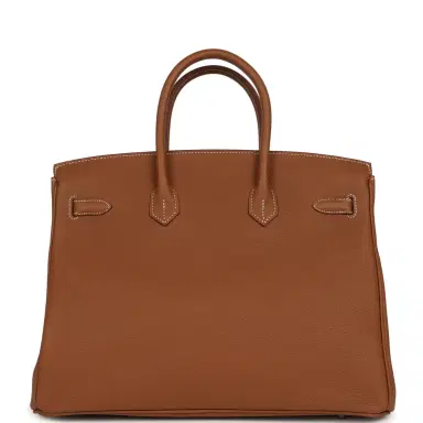 HERMÈS Hermes Birkin 35 Gold Togo Palladium Hardware | Thumbnail 4 HERMÈS Hermes Birkin 35 Gold Togo Palladium Hardware | Thumbnail 4