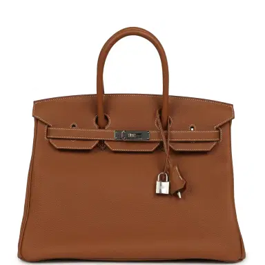 HERMÈS Hermes Birkin 35 Gold Togo Palladium Hardware | Thumbnail 1 HERMÈS Hermes Birkin 35 Gold Togo Palladium Hardware | Thumbnail 1