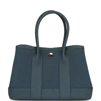 HERMÈS Hermes Garden Party Neo 23 Bleu Tempete Toile Officier and Negonda Palladium Hardware | Thumbnail 1 HERMÈS Hermes Garden Party Neo 23 Bleu Tempete Toile Officier and Negonda Palladium Hardware | Thumbnail 1