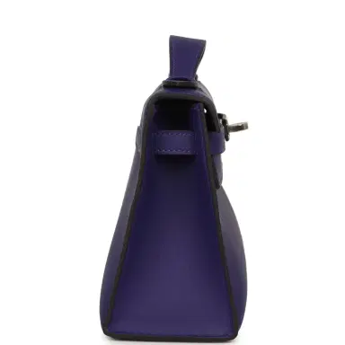 HERMÈS Hermes Kelly Pochette Purple Swift Palladium Hardware | Thumbnail 3 HERMÈS Hermes Kelly Pochette Purple Swift Palladium Hardware | Thumbnail 3