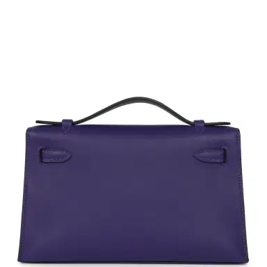 HERMÈS Hermes Kelly Pochette Purple Swift Palladium Hardware | Thumbnail 4 HERMÈS Hermes Kelly Pochette Purple Swift Palladium Hardware | Thumbnail 4