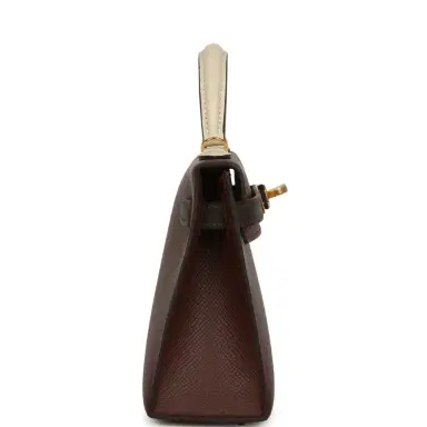 HERMÈS Hermes Kelly Sellier 20 Tri-color Terre, Ebene, Craie Epsom Gold Hardware | Thumbnail 3 HERMÈS Hermes Kelly Sellier 20 Tri-color Terre, Ebene, Craie Epsom Gold Hardware | Thumbnail 3