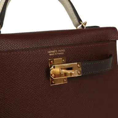 HERMÈS Hermes Kelly Sellier 20 Tri-color Terre, Ebene, Craie Epsom Gold Hardware | Thumbnail 7 HERMÈS Hermes Kelly Sellier 20 Tri-color Terre, Ebene, Craie Epsom Gold Hardware | Thumbnail 7