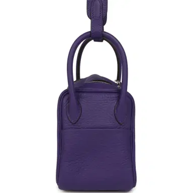HERMÈS Hermes Mini Lindy II Purple Clemence Palladium Hardware | Thumbnail 3 HERMÈS Hermes Mini Lindy II Purple Clemence Palladium Hardware | Thumbnail 3