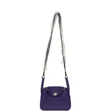 HERMÈS Hermes Mini Lindy II Purple Clemence Palladium Hardware | Thumbnail 6 HERMÈS Hermes Mini Lindy II Purple Clemence Palladium Hardware | Thumbnail 6