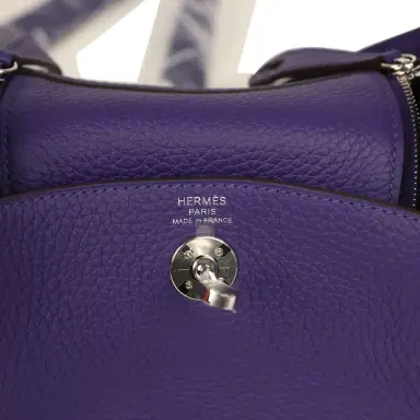 HERMÈS Hermes Mini Lindy II Purple Clemence Palladium Hardware | Thumbnail 8 HERMÈS Hermes Mini Lindy II Purple Clemence Palladium Hardware | Thumbnail 8
