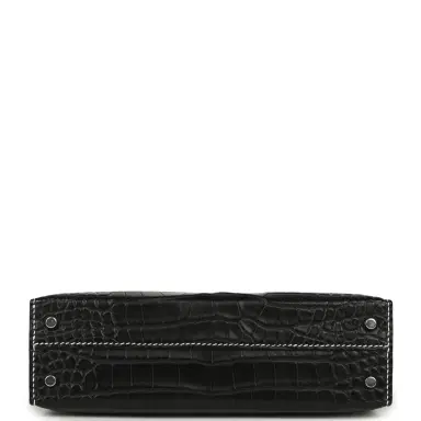 HERMÈS Hermes Special Order (HSS) Kelly Sellier 20 Black Matte Alligator Palladium Hardware | Thumbnail 6 HERMÈS Hermes Special Order (HSS) Kelly Sellier 20 Black Matte Alligator Palladium Hardware | Thumbnail 6