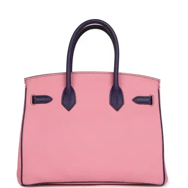 HERMÈS Pre-owned Hermes Special Order (HSS) Birkin 30 Bubblegum Pink, Iris Togo Palladium Hardware | Thumbnail 4 HERMÈS Pre-owned Hermes Special Order (HSS) Birkin 30 Bubblegum Pink, Iris Togo Palladium Hardware | Thumbnail 4