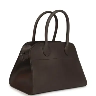 The Row The Row Soft Margaux 10 Bag Mid Grey Saddle Leather Silver Hardware | Thumbnail 2 The Row The Row Soft Margaux 10 Bag Mid Grey Saddle Leather Silver Hardware | Thumbnail 2