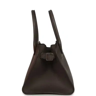 The Row The Row Soft Margaux 10 Bag Mid Grey Saddle Leather Silver Hardware | Thumbnail 3 The Row The Row Soft Margaux 10 Bag Mid Grey Saddle Leather Silver Hardware | Thumbnail 3