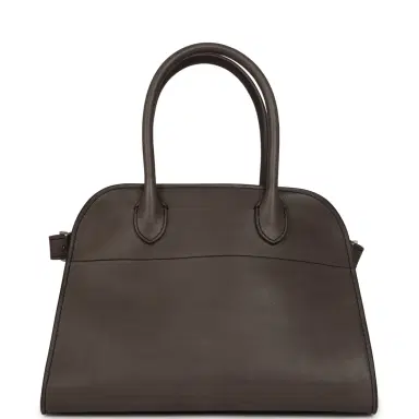 The Row The Row Soft Margaux 10 Bag Mid Grey Saddle Leather Silver Hardware | Thumbnail 4 The Row The Row Soft Margaux 10 Bag Mid Grey Saddle Leather Silver Hardware | Thumbnail 4