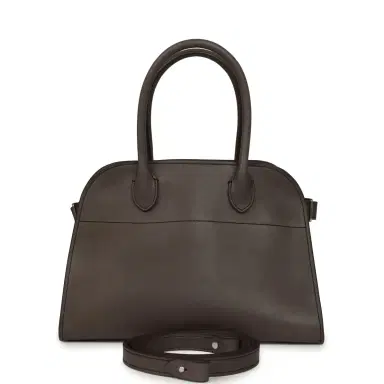 The Row The Row Soft Margaux 10 Bag Mid Grey Saddle Leather Silver Hardware | Thumbnail 1 The Row The Row Soft Margaux 10 Bag Mid Grey Saddle Leather Silver Hardware | Thumbnail 1
