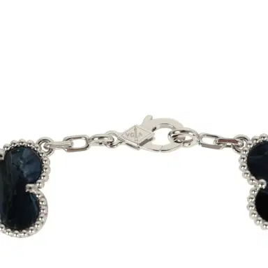 Van Cleef & Arpels Van Cleef & Arpels Vintage Alhambra 5 Motif Bracelet Pietersite 18K White Gold | Thumbnail 4 Van Cleef & Arpels Van Cleef & Arpels Vintage Alhambra 5 Motif Bracelet Pietersite 18K White Gold | Thumbnail 4