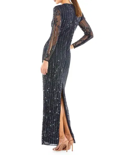 Mac Duggal Women's Embellished Long-Sleeve Gown | Thumbnail 2 Mac Duggal Women's Embellished Long-Sleeve Gown | Thumbnail 2