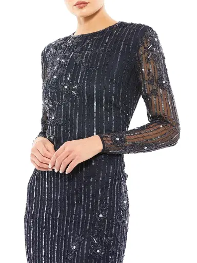 Mac Duggal Women's Embellished Long-Sleeve Gown | Thumbnail 3 Mac Duggal Women's Embellished Long-Sleeve Gown | Thumbnail 3