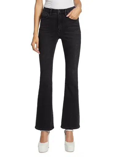 Good American Women's Good Classic High-Rise Stretch Boot-Cut Jeans - Black | Thumbnail 3 Good American Women's Good Classic High-Rise Stretch Boot-Cut Jeans - Black | Thumbnail 3