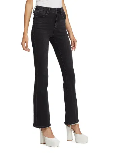 Good American Women's Good Classic High-Rise Stretch Boot-Cut Jeans - Black | Thumbnail 4 Good American Women's Good Classic High-Rise Stretch Boot-Cut Jeans - Black | Thumbnail 4