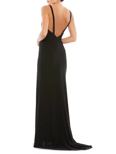Mac Duggal Women's Matte Jersey V-Neck Gown | Thumbnail 3 Mac Duggal Women's Matte Jersey V-Neck Gown | Thumbnail 3