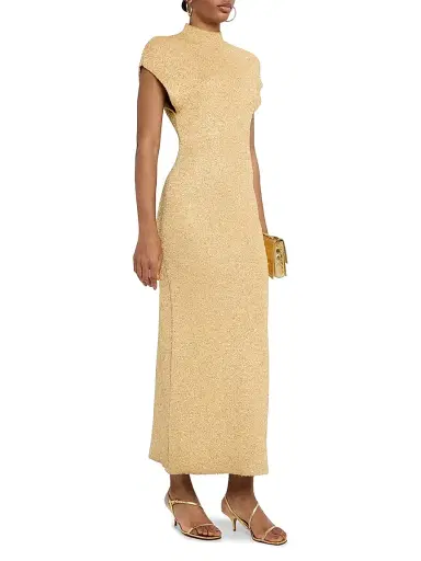 Lela Rose Women's Sequined Knit Mock Turtleneck Body-Con Dress | Thumbnail 3 Lela Rose Women's Sequined Knit Mock Turtleneck Body-Con Dress | Thumbnail 3