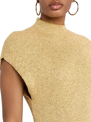 Lela Rose Women's Sequined Knit Mock Turtleneck Body-Con Dress | Thumbnail 5 Lela Rose Women's Sequined Knit Mock Turtleneck Body-Con Dress | Thumbnail 5
