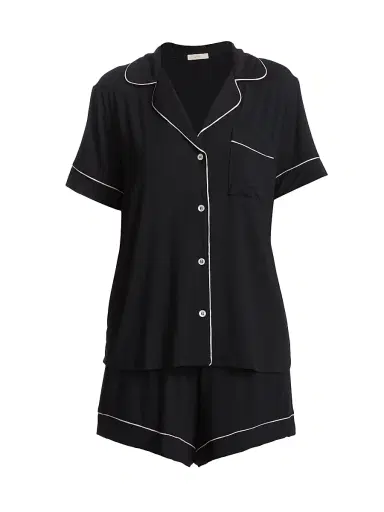 Eberjey Women's Gisele Relaxed 2-Piece Pajama Set - Black Sorbet Pink - Size XL | Thumbnail 1 Eberjey Women's Gisele Relaxed 2-Piece Pajama Set - Black Sorbet Pink - Size XL | Thumbnail 1