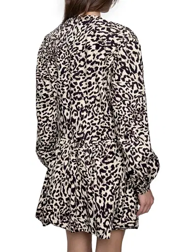 Rebecca Minkoff Women's Khloe Leopard Flowy Minidress - Chalk Leopard Swirl | Thumbnail 3 Rebecca Minkoff Women's Khloe Leopard Flowy Minidress - Chalk Leopard Swirl | Thumbnail 3
