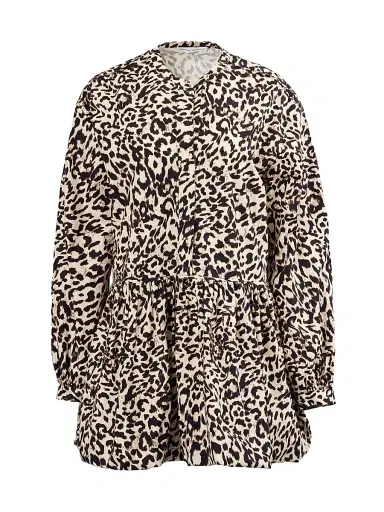 Rebecca Minkoff Women's Khloe Leopard Flowy Minidress - Chalk Leopard Swirl | Thumbnail 1 Rebecca Minkoff Women's Khloe Leopard Flowy Minidress - Chalk Leopard Swirl | Thumbnail 1