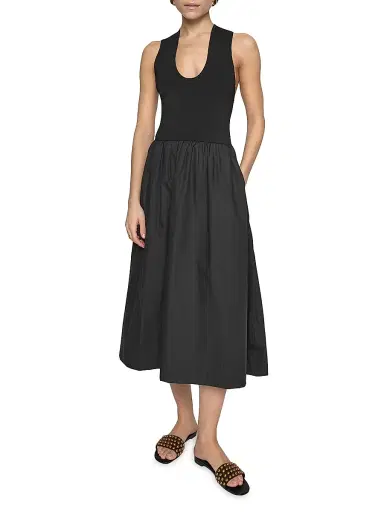 Rebecca Minkoff Women's Belle Combo Tank Midi-Dress | Thumbnail 2 Rebecca Minkoff Women's Belle Combo Tank Midi-Dress | Thumbnail 2