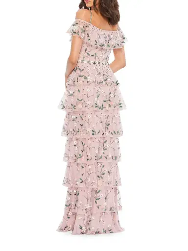 Mac Duggal Women's Tiered Bead-Embellished Gown | Thumbnail 2 Mac Duggal Women's Tiered Bead-Embellished Gown | Thumbnail 2