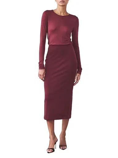 Artemis Diciero Women's Dasha Long-Sleeve Top - Burgundy | Thumbnail 2 Artemis Diciero Women's Dasha Long-Sleeve Top - Burgundy | Thumbnail 2