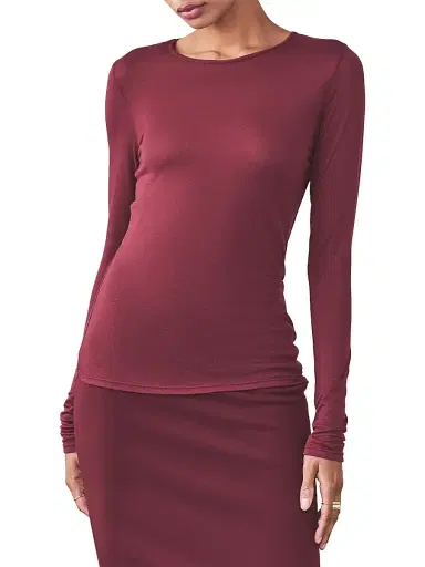 Artemis Diciero Women's Dasha Long-Sleeve Top - Burgundy | Thumbnail 3 Artemis Diciero Women's Dasha Long-Sleeve Top - Burgundy | Thumbnail 3