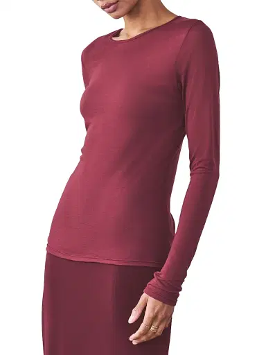 Artemis Diciero Women's Dasha Long-Sleeve Top - Burgundy | Thumbnail 4 Artemis Diciero Women's Dasha Long-Sleeve Top - Burgundy | Thumbnail 4