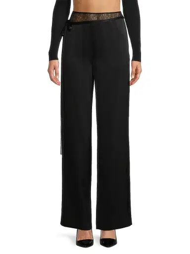 Jason Wu Women's Lace & Crepe-Back Satin Wide-Leg Pants | Thumbnail 3 Jason Wu Women's Lace & Crepe-Back Satin Wide-Leg Pants | Thumbnail 3