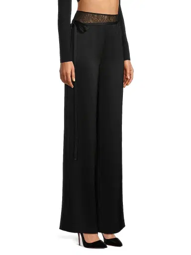 Jason Wu Women's Lace & Crepe-Back Satin Wide-Leg Pants | Thumbnail 4 Jason Wu Women's Lace & Crepe-Back Satin Wide-Leg Pants | Thumbnail 4