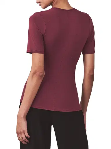 Artemis Diciero Women's Giselle Crewneck T-Shirt - Burgundy | Thumbnail 5 Artemis Diciero Women's Giselle Crewneck T-Shirt - Burgundy | Thumbnail 5
