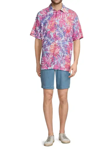 Tommy Bahama Men's Coastal Cool Frond Fiesta Shirt - Very Berry - Size Small | Thumbnail 2 Tommy Bahama Men's Coastal Cool Frond Fiesta Shirt - Very Berry - Size Small | Thumbnail 2