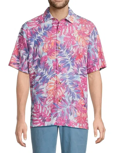 Tommy Bahama Men's Coastal Cool Frond Fiesta Shirt - Very Berry - Size Small | Thumbnail 3 Tommy Bahama Men's Coastal Cool Frond Fiesta Shirt - Very Berry - Size Small | Thumbnail 3