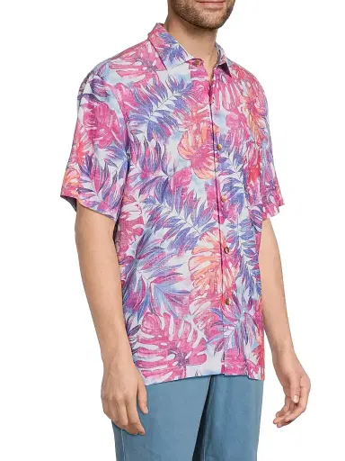 Tommy Bahama Men's Coastal Cool Frond Fiesta Shirt - Very Berry - Size Small | Thumbnail 4 Tommy Bahama Men's Coastal Cool Frond Fiesta Shirt - Very Berry - Size Small | Thumbnail 4