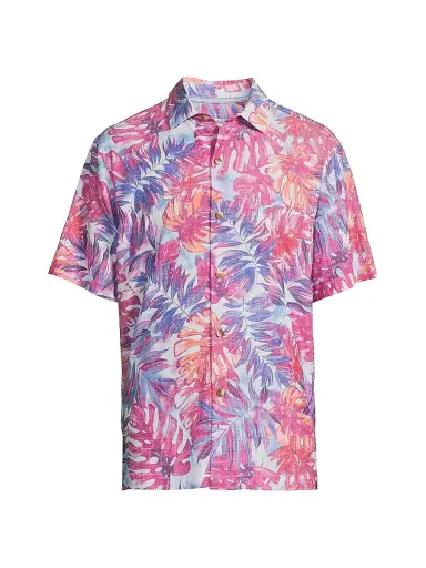 Tommy Bahama Men's Coastal Cool Frond Fiesta Shirt - Very Berry - Size Small | Thumbnail 1 Tommy Bahama Men's Coastal Cool Frond Fiesta Shirt - Very Berry - Size Small | Thumbnail 1