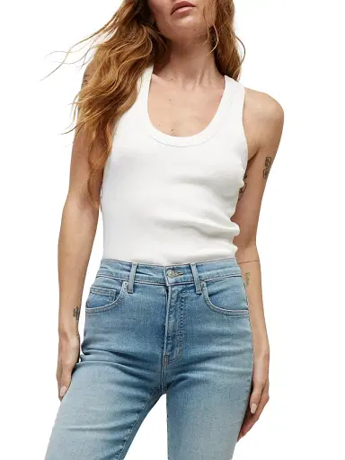Veronica Beard Women's Birke Cotton-Blend Tank - White | Thumbnail 3 Veronica Beard Women's Birke Cotton-Blend Tank - White | Thumbnail 3