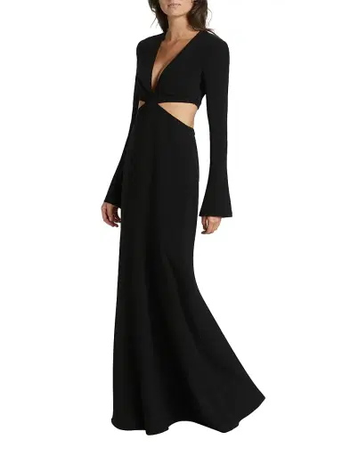 A.L.C. Women's Issa Cutout Long-Sleeve Gown - Black | Thumbnail 2 A.L.C. Women's Issa Cutout Long-Sleeve Gown - Black | Thumbnail 2