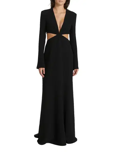 A.L.C. Women's Issa Cutout Long-Sleeve Gown - Black | Thumbnail 3 A.L.C. Women's Issa Cutout Long-Sleeve Gown - Black | Thumbnail 3